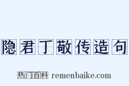 隐君丁敬传造句是什么意思的图片